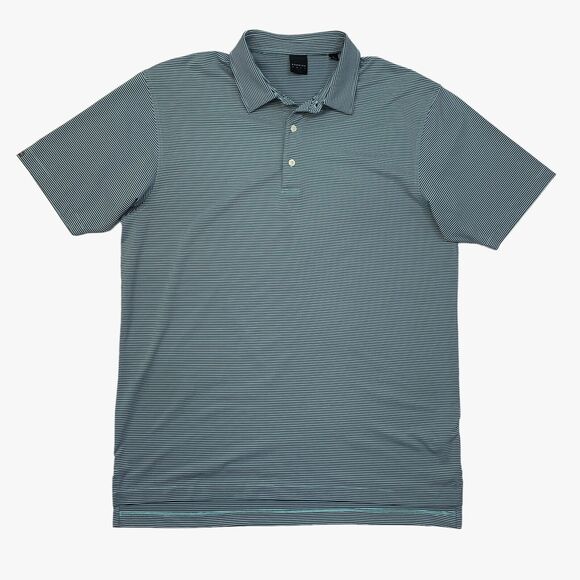 Dunning Polo Shirt Mens XL Extra Large Black Blue Golf Short Sleeve Performance - Picture 1 of 11